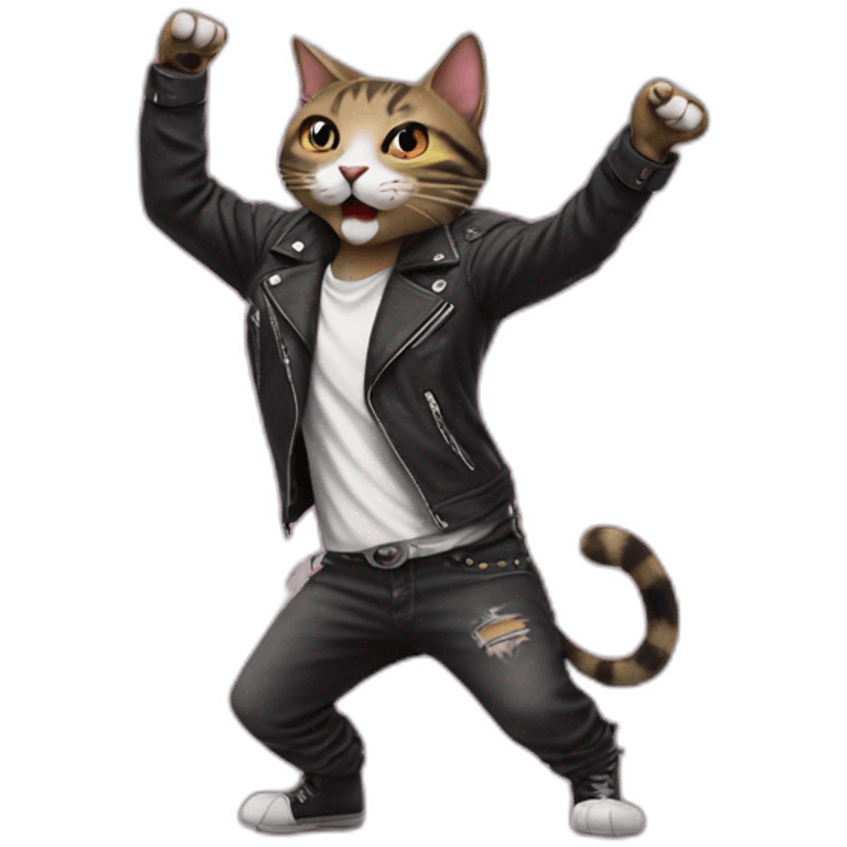 cat dancing on a punk song emoji