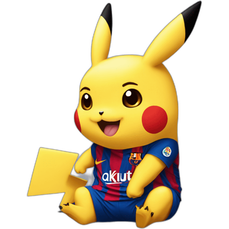 Pikachu loves messi emoji