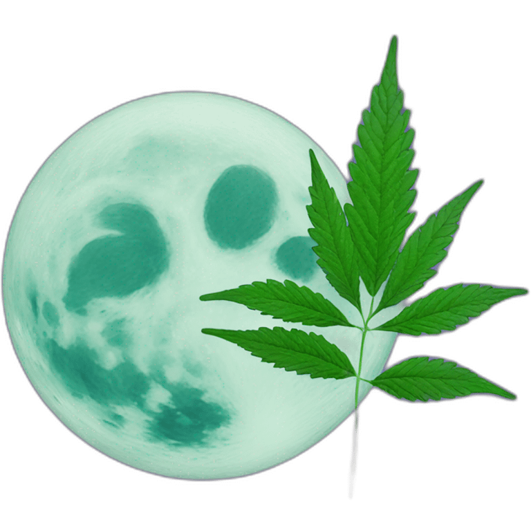 Moon holds cannabis emoji