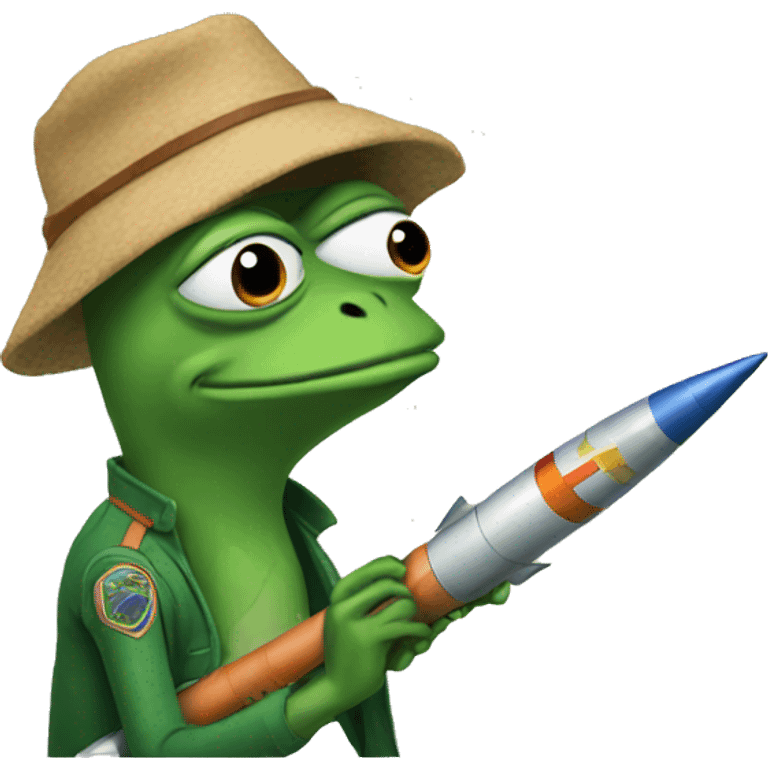 pepe with rocket  emoji