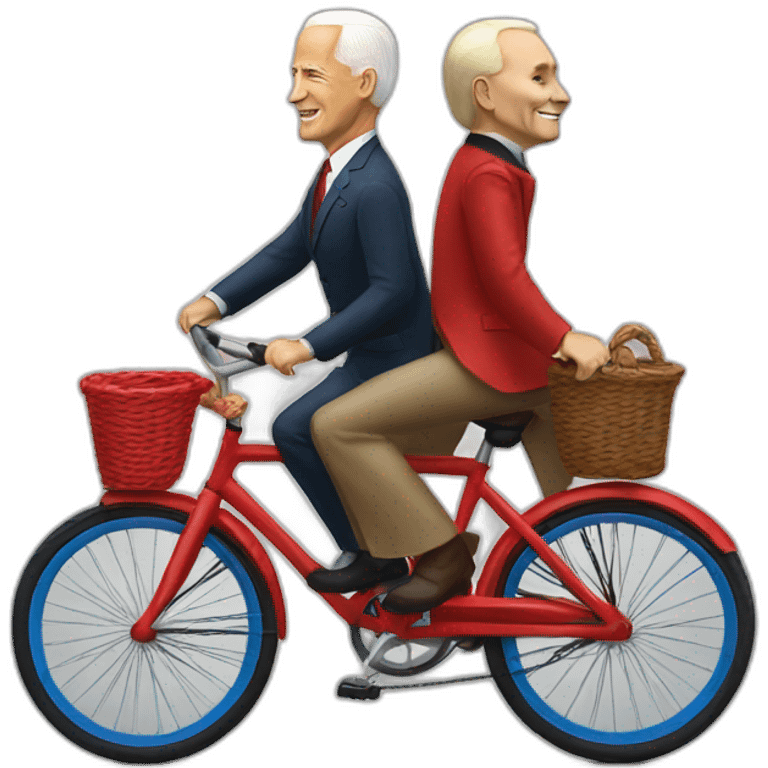 Biden,Putin riding red bicycle emoji