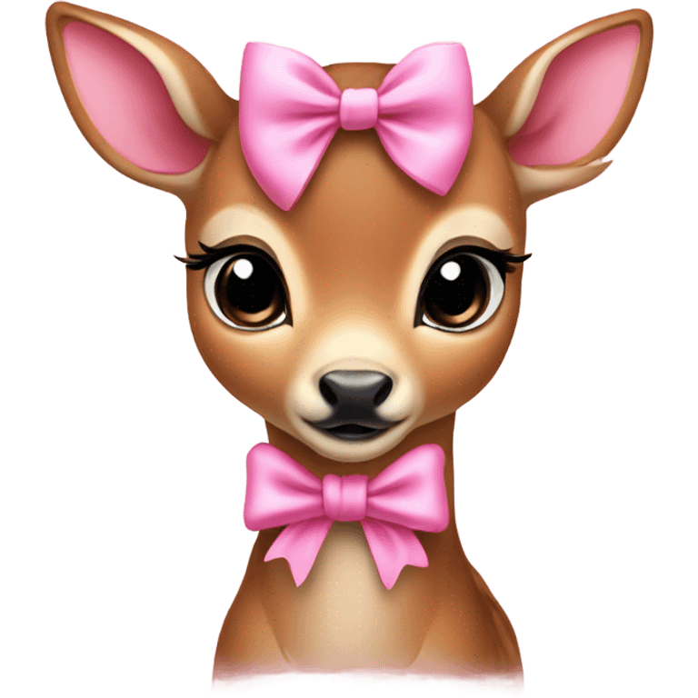 Baby deer with pink bow emoji