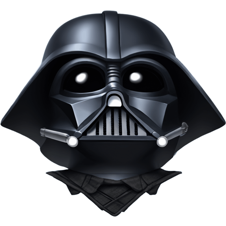 Darth Vader in front of his tie fighter emoji