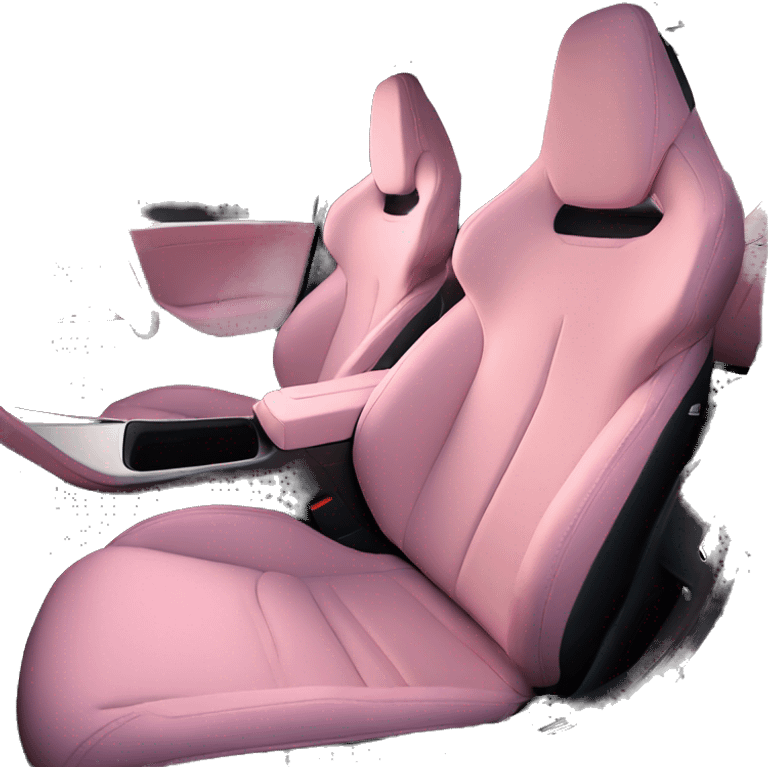 Pink Tesla model 3 interior seats emoji