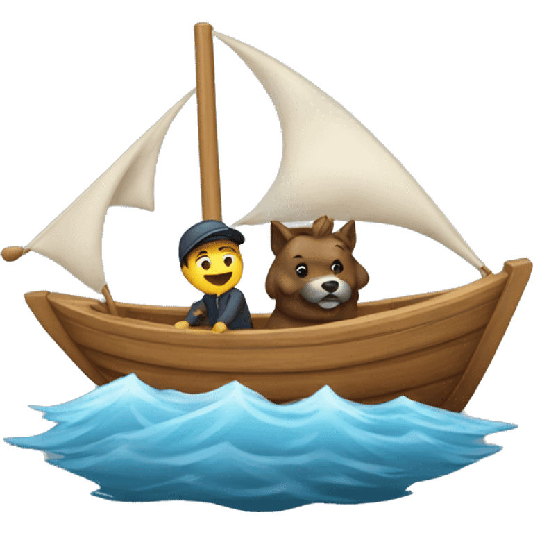 Un barco hundiéndose con 1 caballo dentro del barco emoji