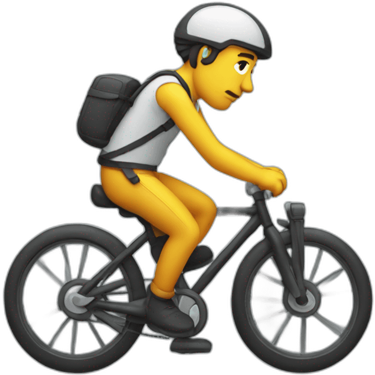 sad developer on a bike emoji