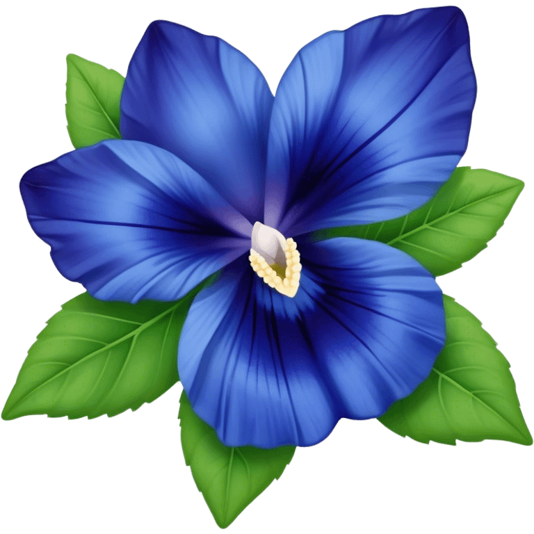 big single Blue Butterfly Pea flower, leaf emoji