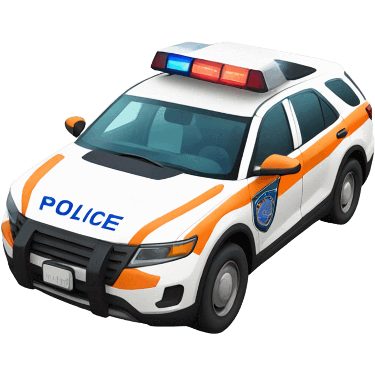 mars orange and white police car emoji