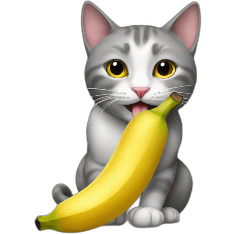 Cat eating banana emoji