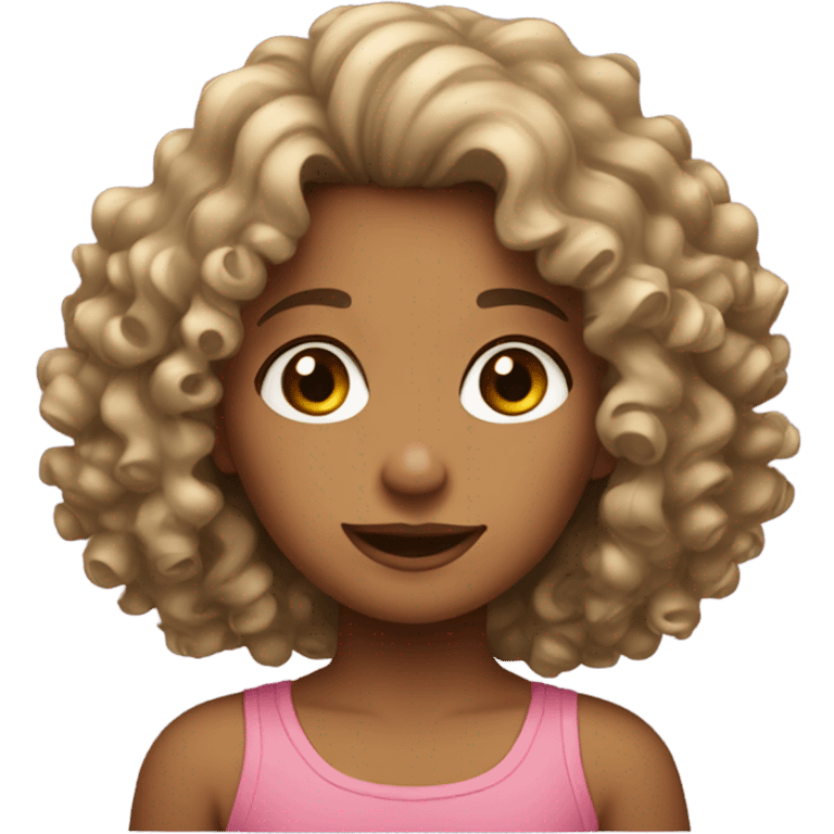 A cool girl with curly hair  emoji