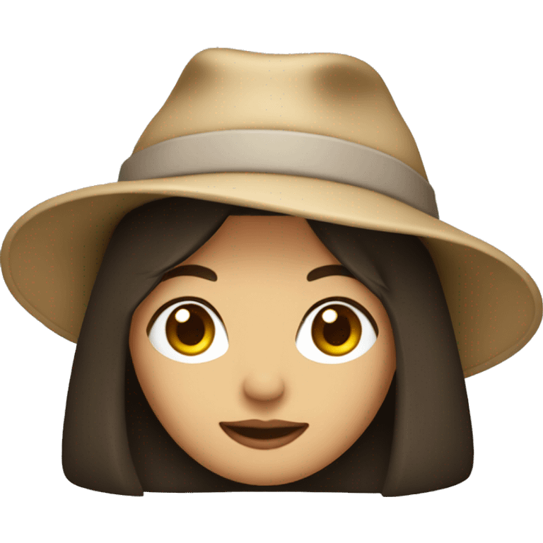 brunette girl with bob in hat emoji