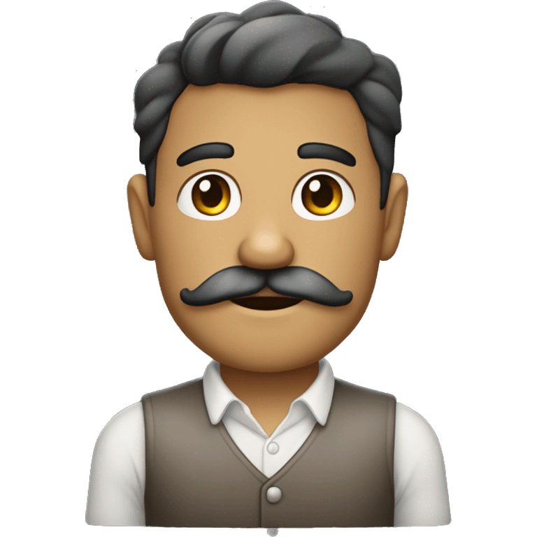 Um pai com pouco cabelo com bigode e de pele morena claro emoji