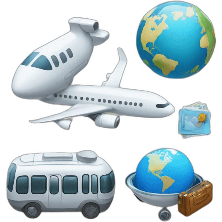 travel + intelligence artificial + tech emoji