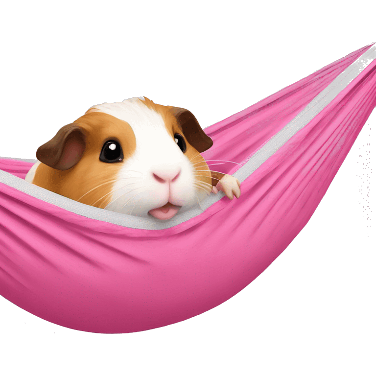 Guineapig in a pink hammock emoji