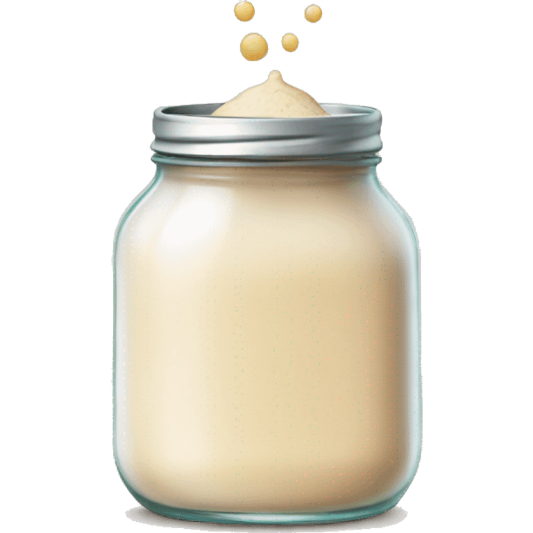 Bubbly Sourdough starter in a jar emoji