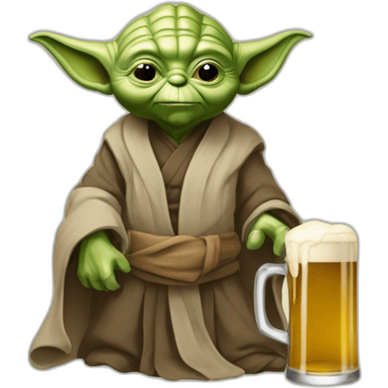 Maître yoda buvant une bière emoji