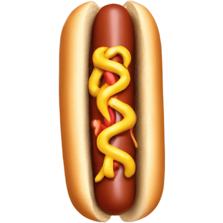 Hotdog eating a hotdog emoji