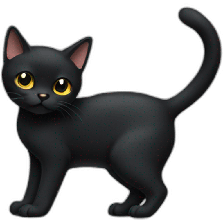 short-tail-all-black-cat-body emoji