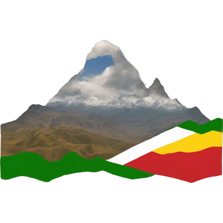 Mountains with Kurdish flag  emoji