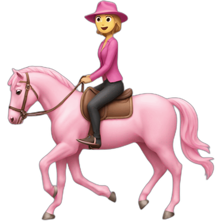 Woman riding a pink horse emoji