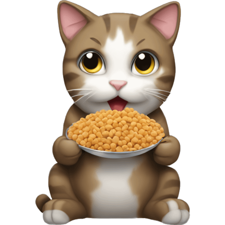 cat eating cat food emoji