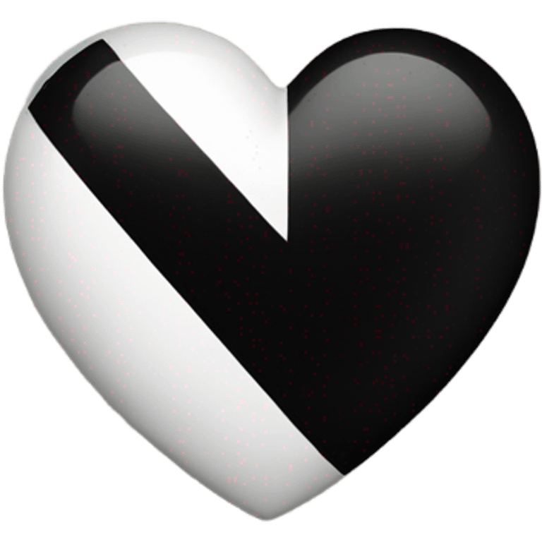 Half white half black heart emoji