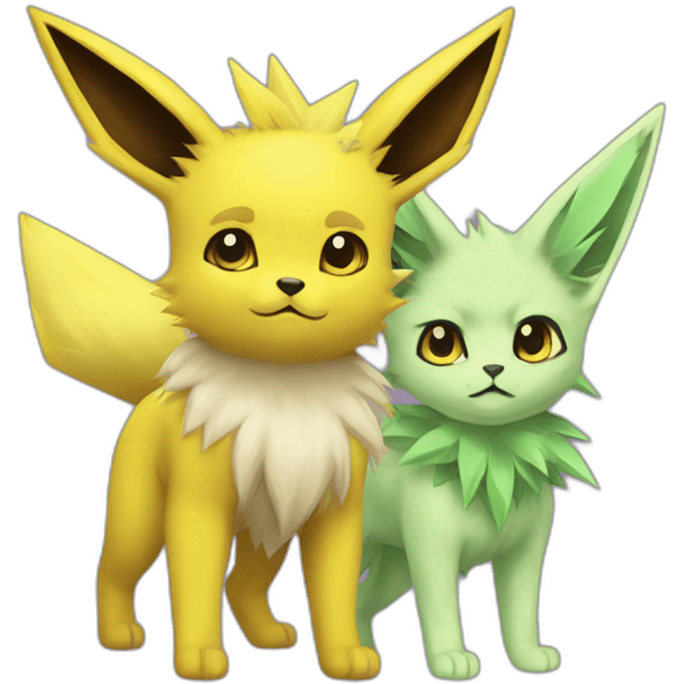 Jolteon and leafeon fuze emoji