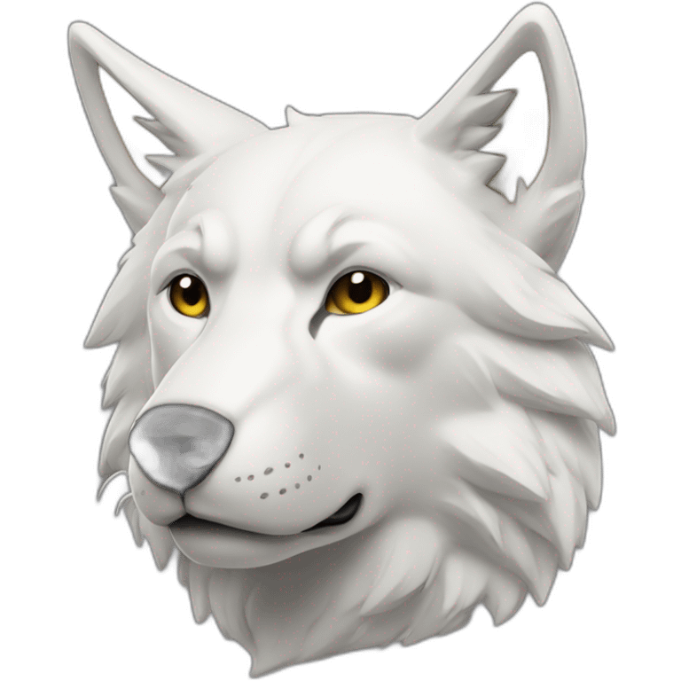 Loup blanc et doré emoji