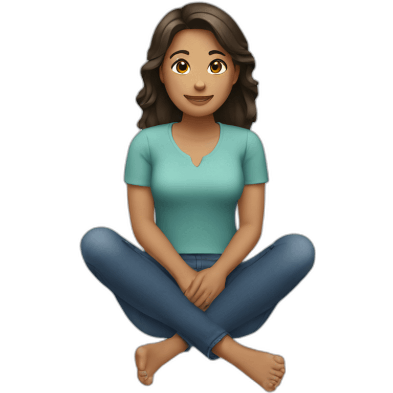 woman sitting down showing feet emoji