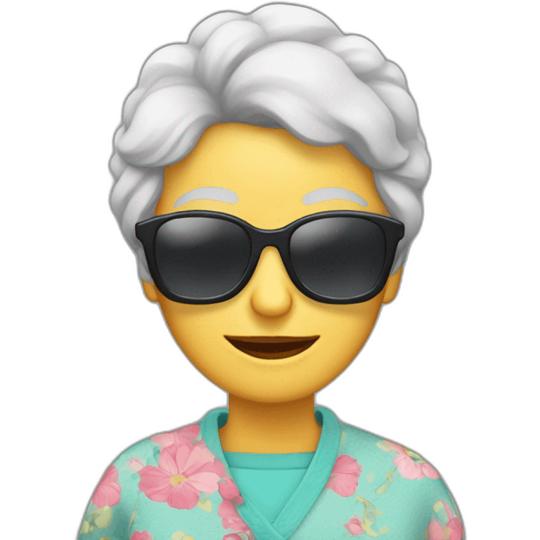 Granny with sunglasses and gns emoji