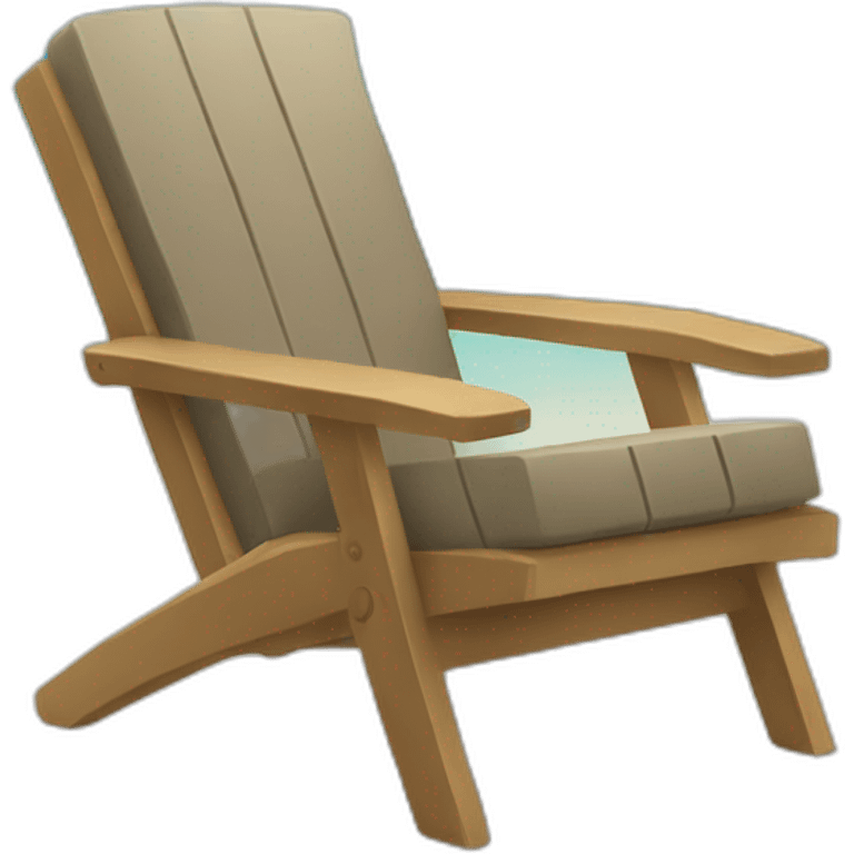 A arm chair on a beach  emoji