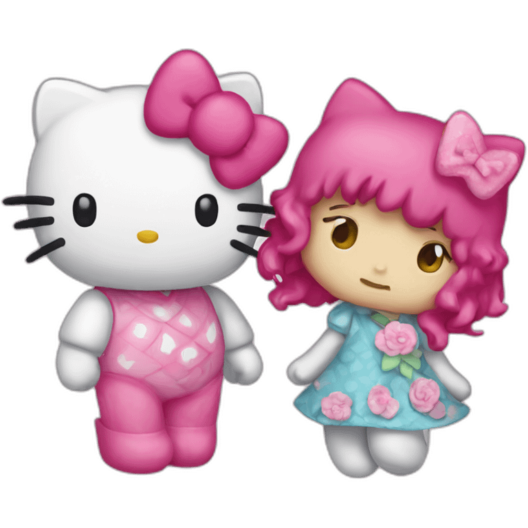 Hello kitty love emoji