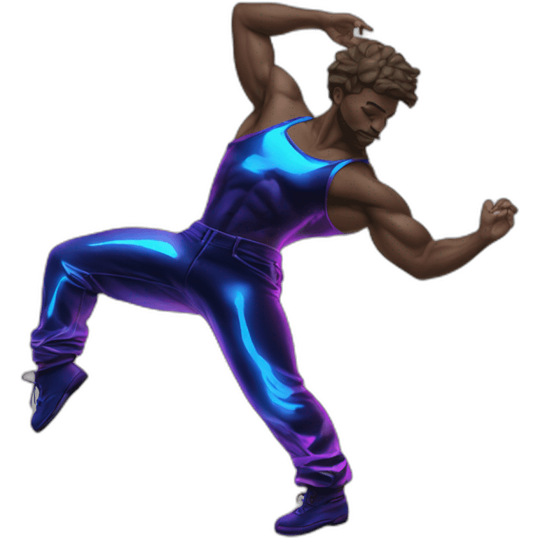  male dancer big booty neon sign style emoji