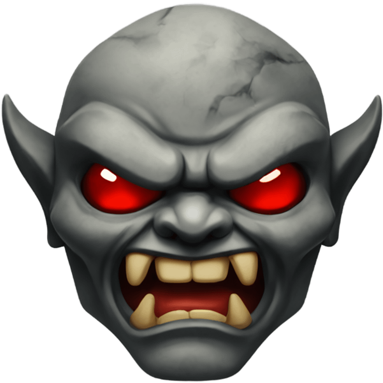 Oni with a lustrous power red eyes strong overlay stone emoji