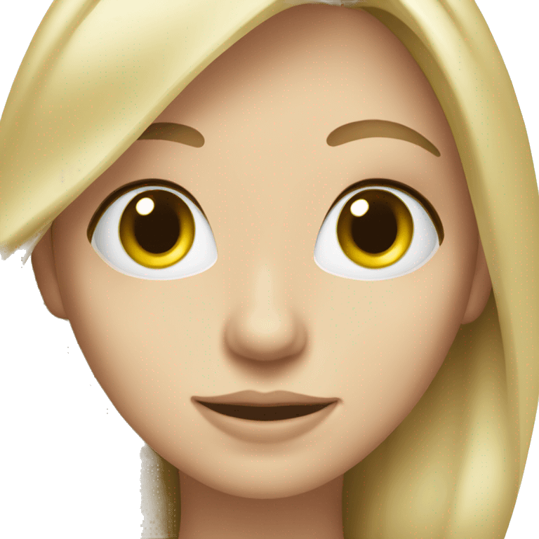 Blonde with long hair, greener eyes, fair skin, doctor, silver earrings emoji