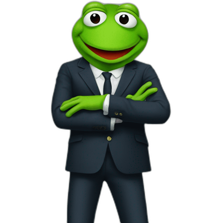 Emmanuel Macron as Kermit the frog emoji