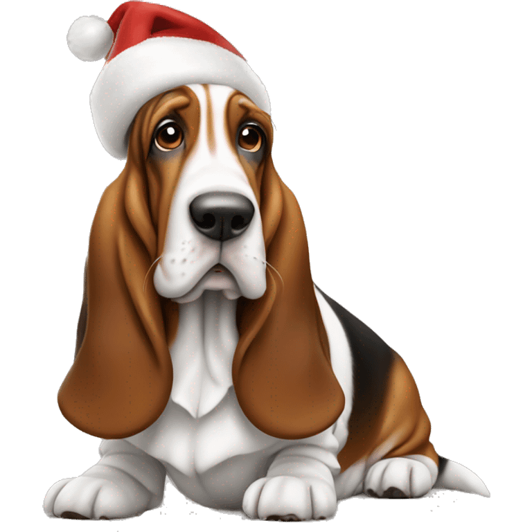 Basset hound christmas emoji