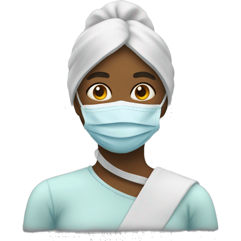 A sick woman have mask  emoji