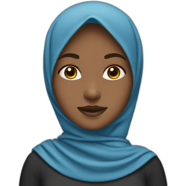 Girl with blue hijab emoji