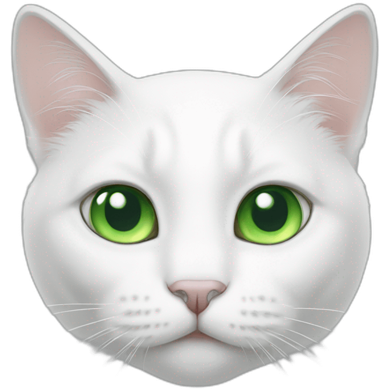 white cat with green eyes emoji