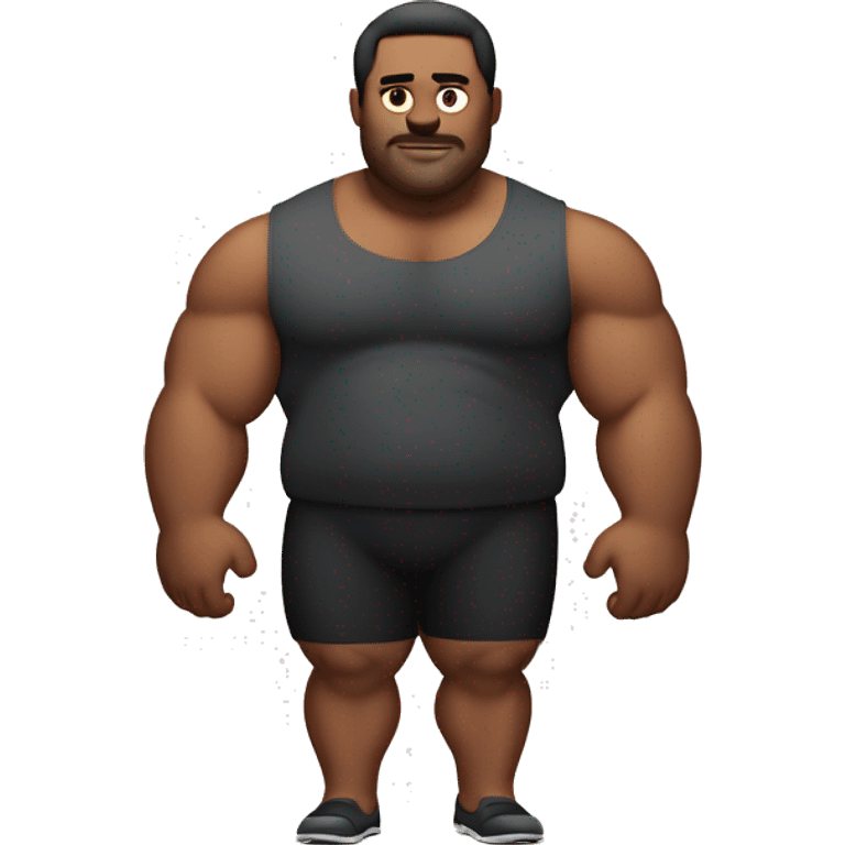 big massive man with a little bit of muscles but also  bit of belly fat emoji