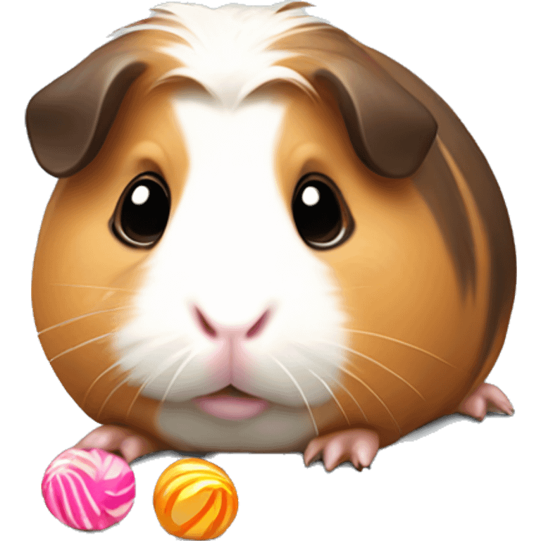 Small fat Guinea pig with candy  emoji