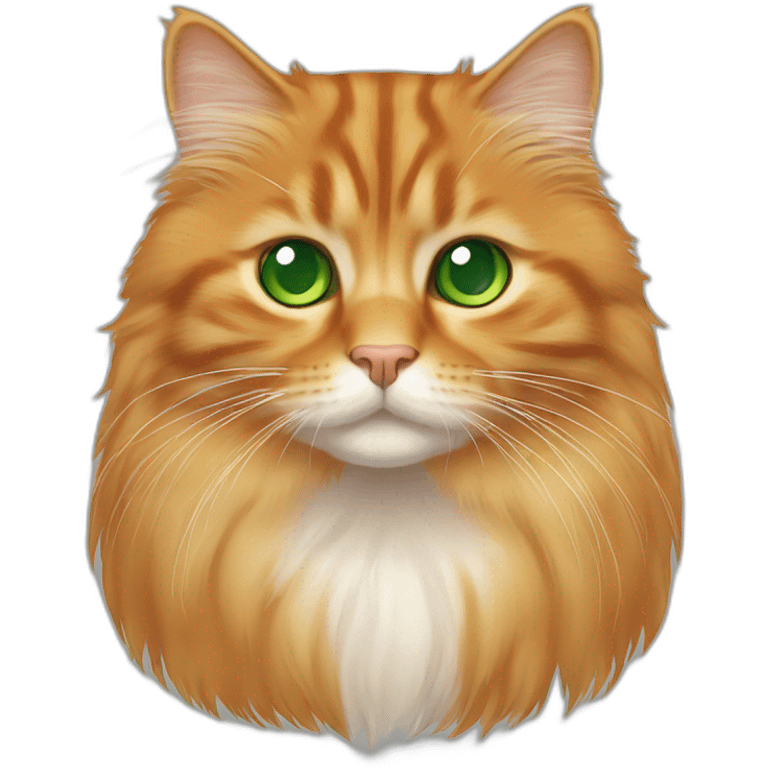 ginger siberian cat with green eyes emoji