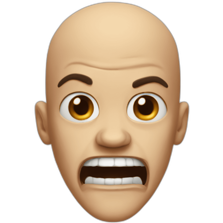 scream mad bald emoji