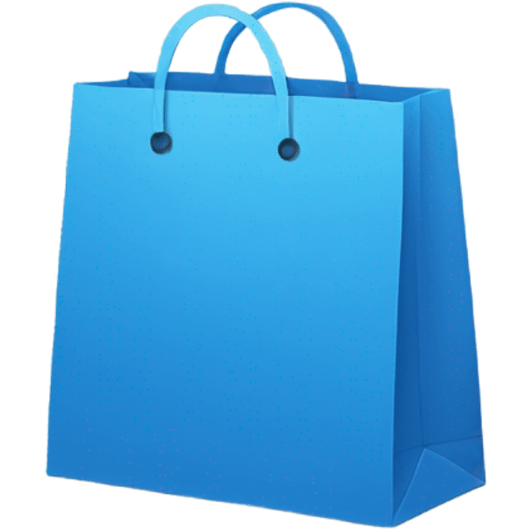 blue shopping bag that is also a chat bubble minimalistic emoji