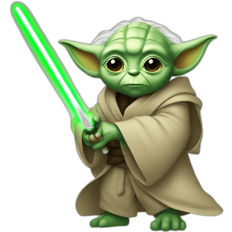 Yoda with a green saber emoji