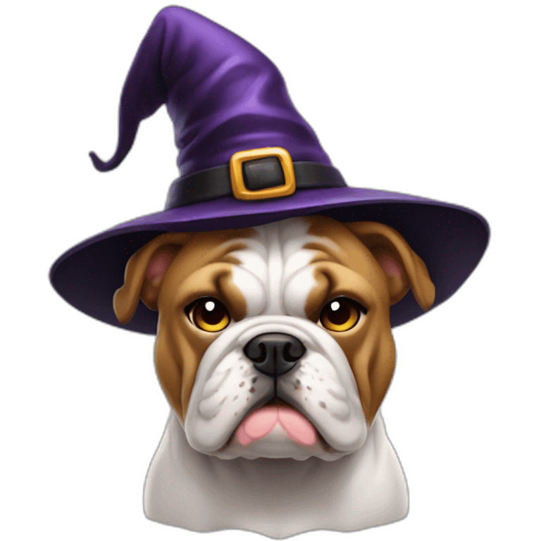 bulldog with witch hat emoji