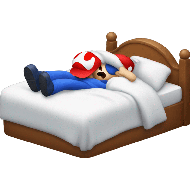 mario happy sleeping in bed emoji