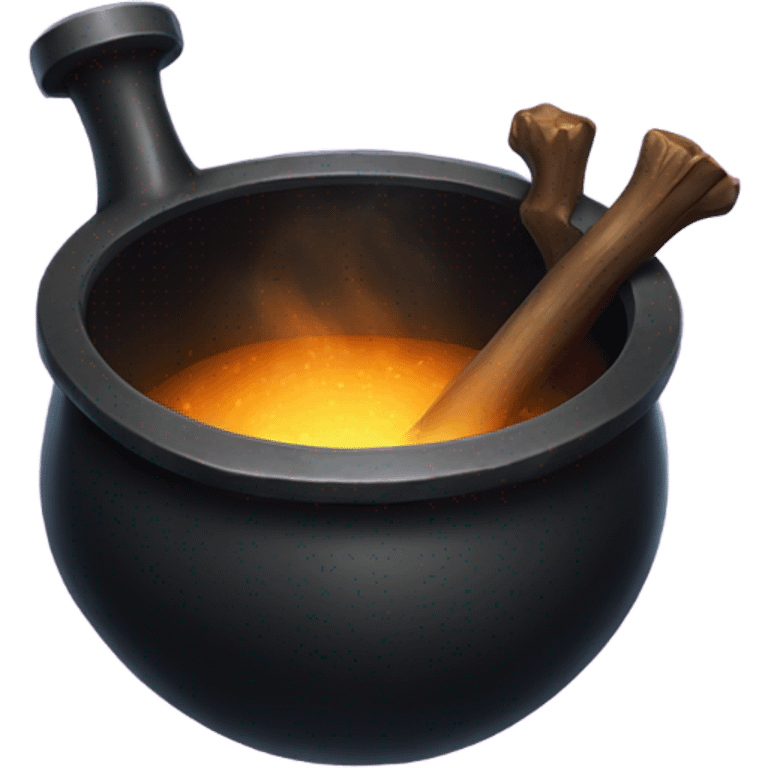 black cauldron with potion emoji