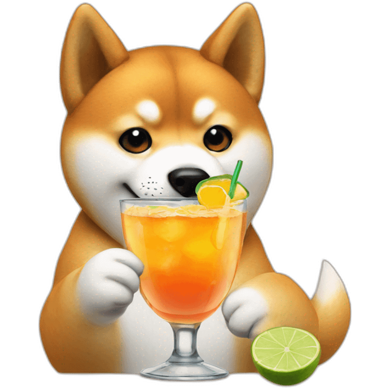 Shiba drinking cocktail emoji